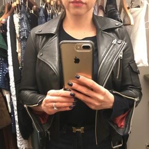 Allsaints Motorcycle Leather Jacket Size 0